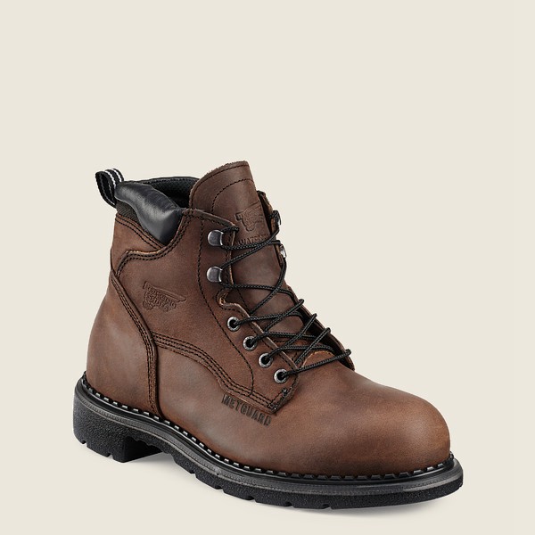 Mens Red Wing Supersole® - 6-inch Waterproof Toe Metguard - Safety Boots Brown/Black - IRZ437061